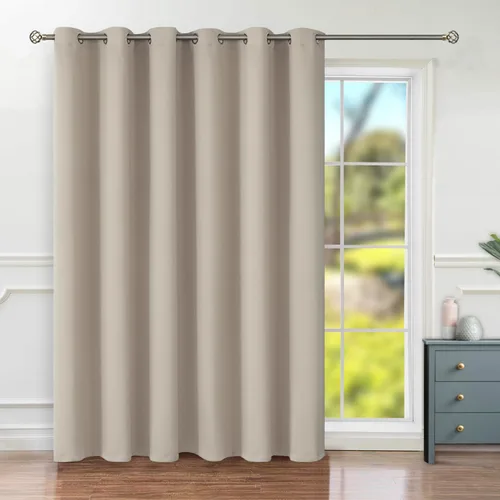 Vista 85 de BGment Cortina Oscurecedora para Puerta Corredera, Cortina Divisoria Opaca Ancha para Sala de Estar de 84 Pulgadas de Largo, Cortina Térmica de Rosa
