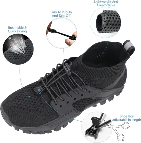 Vista 3 de Zapatos de senderismo acuático para hombres y mujeres, zapatos de vadeo antideslizantes para caminar, pescar, río, arroyo, kayak