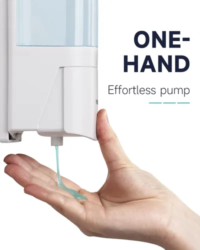 Vista 3 de AIKE Dispensador de champú y acondicionador,Dispensador de jabón 3 cámaras Blanco