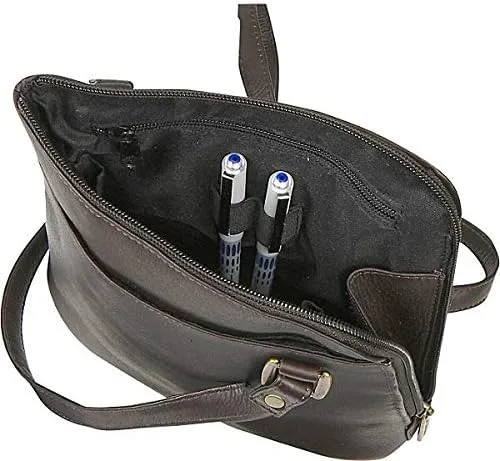Vista 2 de Le Donne Bolso bandolera de piel con cremallera en L