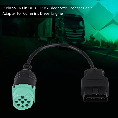 Vista 7 de Ejoyous OBD2 9 Pin al adaptador de cable de diagnóstico del escáner del camión de 16 pines OBD-ii varón a la herramienta de diagnóstico