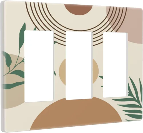 Vista 48 de Placa de pared abstracta con diseño de amanecer retro, arco iris, puesta de sol, sin dispositivo, placa de pared decorativa en blanco, placa frontal