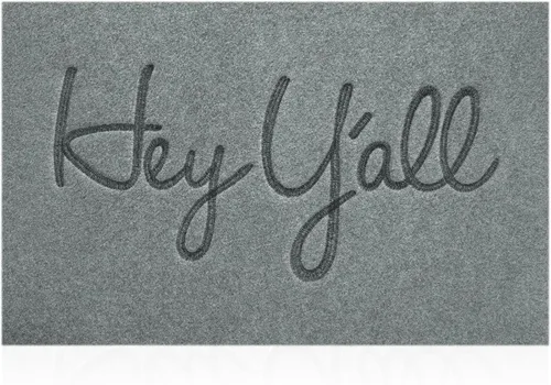 Vista 8 de Tapete de bienvenida al aire libre con texto en inglés "Hey Y'all" para puerta delantera, con parte trasera de goma, tapete