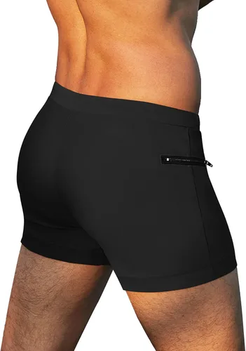 Vista 5 de COOFANDY Traje de baño para hombre con bolsillos con cremallera