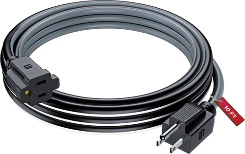 Vista 37 de Maximm Cable de extensión negro y azul de 10 pies, SJTW de 16 AWG
