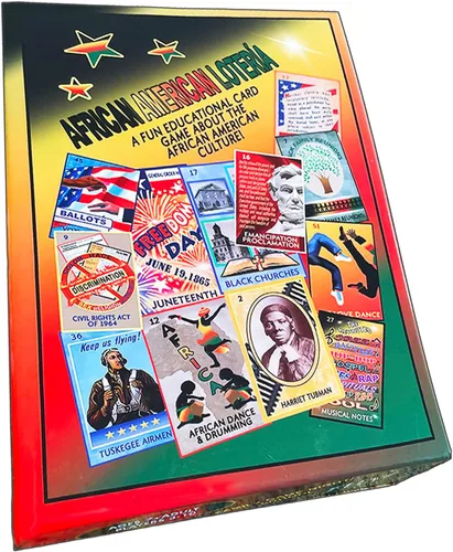 Vista 2 de Divertido juego de bingo de lotería afroamericana para todos Aprende historia y cultura afroamericana Coloridas tarjetas educativas de lotería