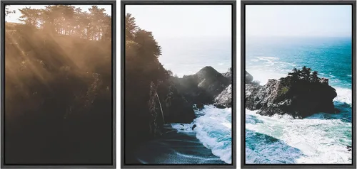 Vista 14 de wall26 Lienzo enmarcado para pared, juego de arte de selva, rana, hoja de palmera, naturaleza, desierto, arte moderno, realismo, decorativo