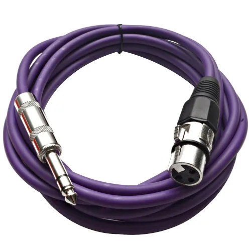 Vista 25 de Seismic Audio - SATRXL-F2 - Cable de conexión XLR naranja de 2 pies hembra a 1/4" TRS