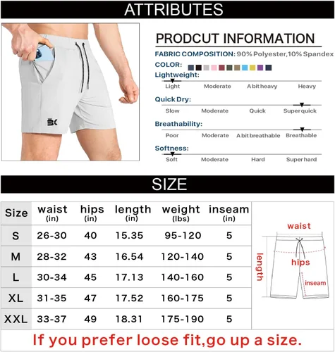 Vista 6 de BROKIG Pantalones cortos de gimnasio ligeros para hombre, pantalones cortos de entrenamiento atlético para hombre con bolsillos para culturismo