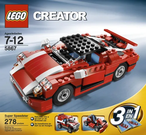 Vista 2 de LEGO Coche rojo creador (5867)