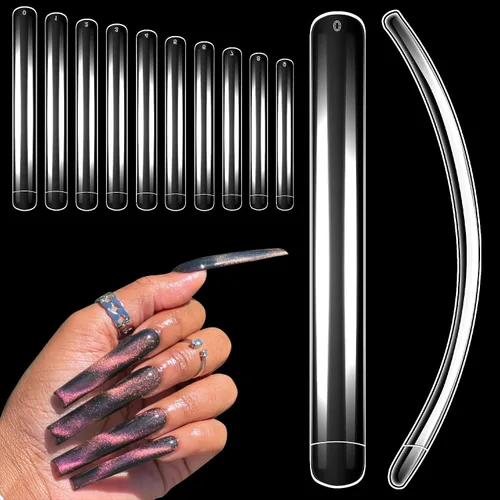 Vista 20 de Puntas de uñas cortas cuadradas francesas, BORNBYME 120 piezas de uñas postizas transparentes, puntas de uñas acrílicas, puntas de uñas de cubierta