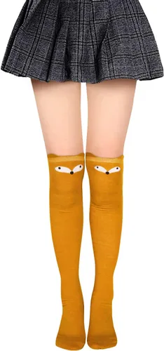Vista 6 de Benefeet Sox Calcetines altos hasta el muslo para mujeres y niñas, novedosos calcetines largos de Halloween, regalos divertidos y coloridos por
