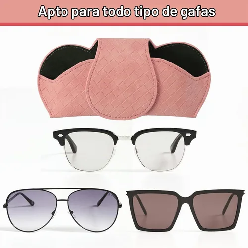 Vista 4 de KINIVA Soporte Rosa para Gafas de Sol de Visera de Coche Funda de Cuero para Gafas con Cierre Magnético para Accesorios Interiores de Coche