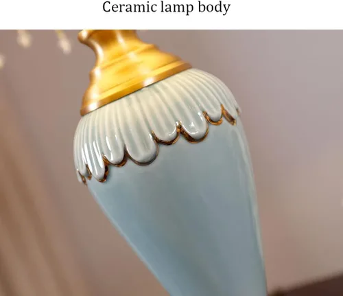 Vista 4 de Desk Lamp Reading Light Chinese Retro Table Lamp Bedroom Bedside Lamp Living Room Decoration Ceramic Table Lamps Office Desktop Decor Desk Lamp