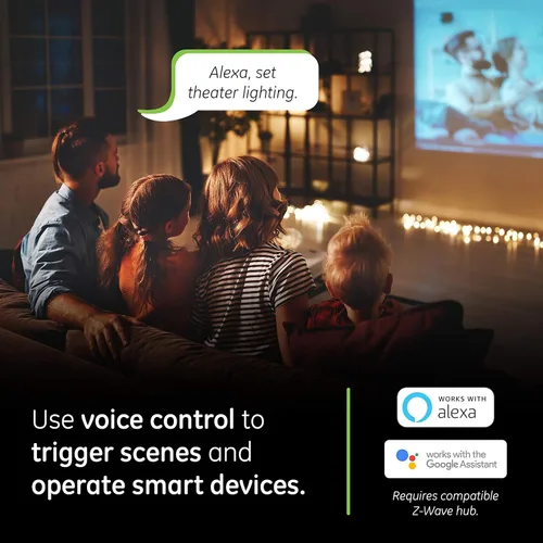 Vista 2 de Enbrighten Interruptor de luz inteligente Almond Z-Wave Plus con QuickFit y SimpleWire, listo para 3 vías, compatible con Alexa, Google Assistant