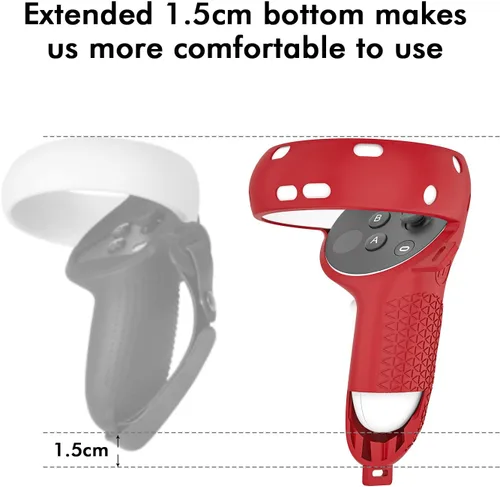 Vista 3 de AIXOTO Accessories for Oculus Quest 2 All-in-one Set for Quest 2 Controller Grips Cover Quest 2 Silicone Face Cover Lens Protective Cover VR Shell