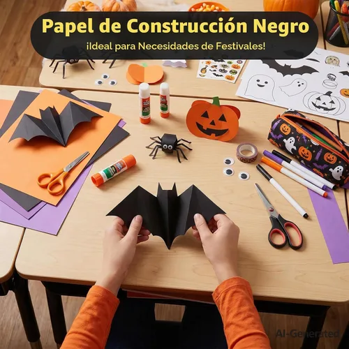 Vista 6 de Papel de construcción negro, 100 hojas, 9 x 12 pulgadas, 80 GSM, papel