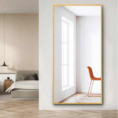 Vista 26 de Dolonm Espejo de longitud completa de 65 x 22 pulgadas, espejo de pie de diseño moderno, espejo de cuerpo completo para sala de estar, dormitorio