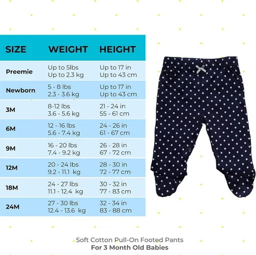 Vista 2 de Spasilk Paquete de 3 pantalones de algodón con pies para bebé niña