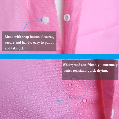 Vista 39 de Abrigos de lluvia (paquete de 2) – Ponchos de lluvia reutilizables de EVA para adultos, chaquetas impermeables para hombres y mujeres