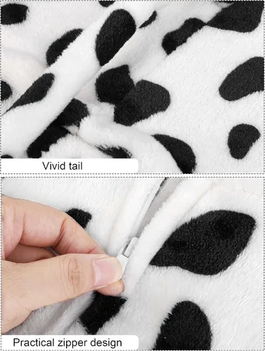 Vista 4 de AOTHSO Disfraz de perro dálmata para bebé, 5 piezas, disfraz de Halloween, traje de dálmata para cosplay, con guantes de cola, máscara