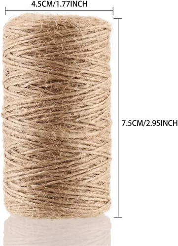 Vista 3 de CCINEE Cuerda de yute natural de 328 pies de 0.039 in para artes y manualidades, cuerda de yute para jardinería, cuerda rústica natural, cuerda