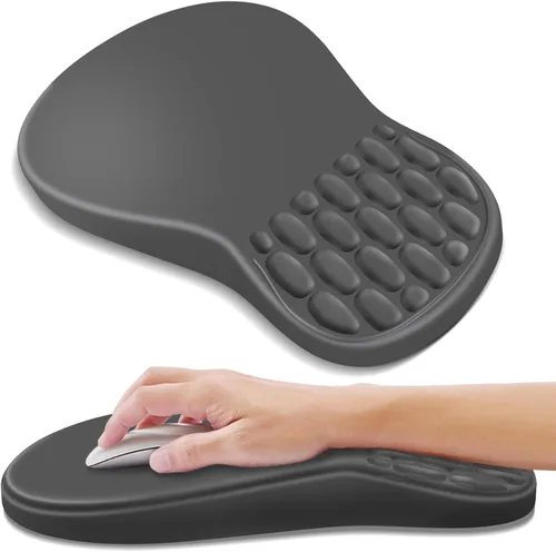 Vista 28 de YIWEI Alfombrilla de mouse ergonómica con soporte para muñeca, alfombrilla de mouse de espuma viscoelástica de gel para teclado de computadora