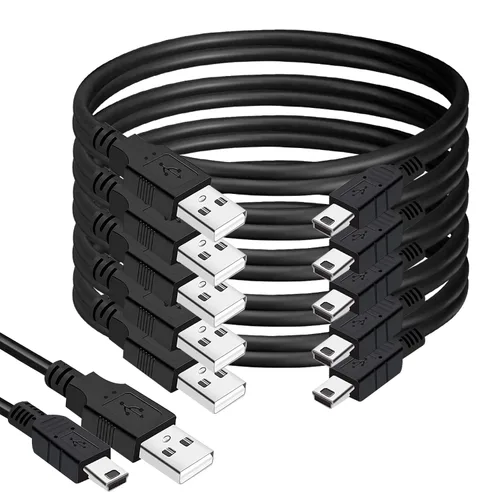 Vista 9 de BRENDAZ Cable mini USB, paquete de 2 unidades de 1 pie - Cable de carga de datos USB tipo A macho a Mini B compatible con cámara, Blue Yeti Snowball
