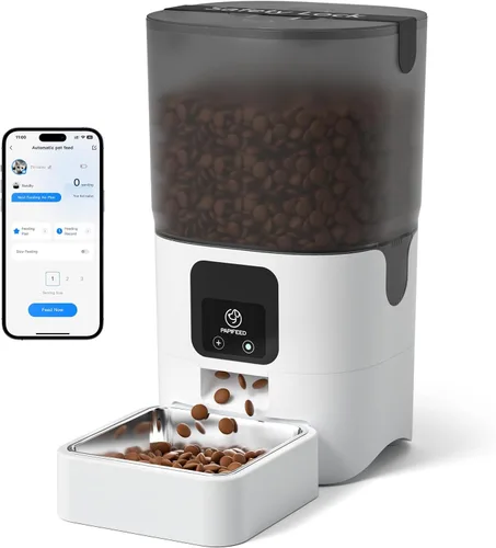 Vista 10 de PAPIFEED Comedero automático para gatos con cámara, 1080P HD y visión nocturna, dispensador de comida para gatos de 6 litros con aplicación