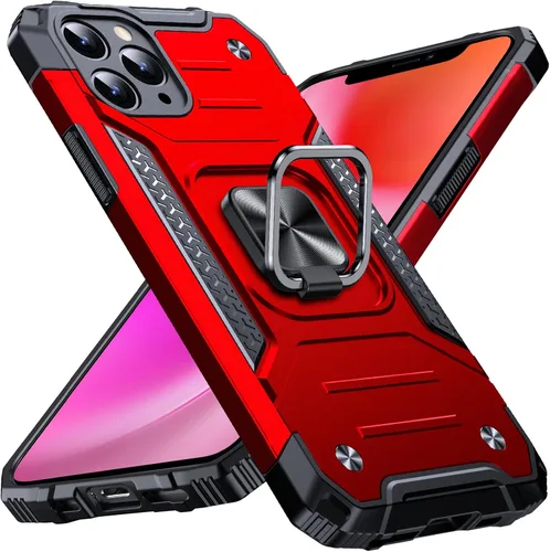 Vista 123 de Anqrp Funda resistente para iPhone 6/7/8/SE/SE2 con soporte de anillo mejorado y agarre, grado militar, a prueba de golpes, resistente y robusta