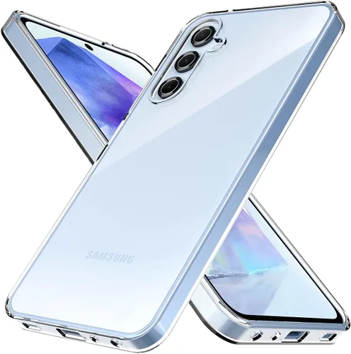 Vista 8 de Funda transparente para Samsung Galaxy A53. Funda protectora de silicona TPU de plástico transparente para Samsung A53 [resistente a los arañazos]