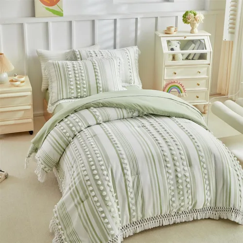 Vista 14 de Juego de edredón individual para niños y niñas, edredón de gato de 3 piezas con 2 fundas de almohada, juego de ropa de cama individual de gatito