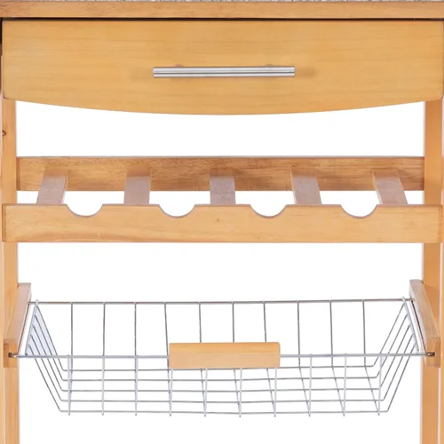 Vista 16 de Granite Top Carrito de cocina - color natural, Madera, Natural DAA
