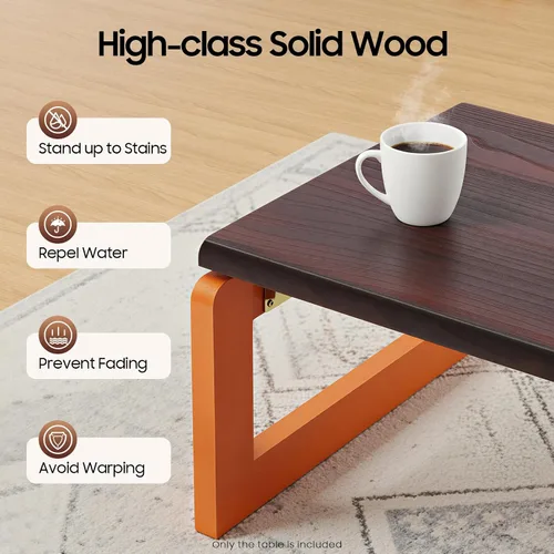 Vista 6 de DYRABREST Mesa de centro plegable, mesa de picnic baja portátil de madera, mesa plegable de té y aperitivos para desayuno, mesa de café plegable