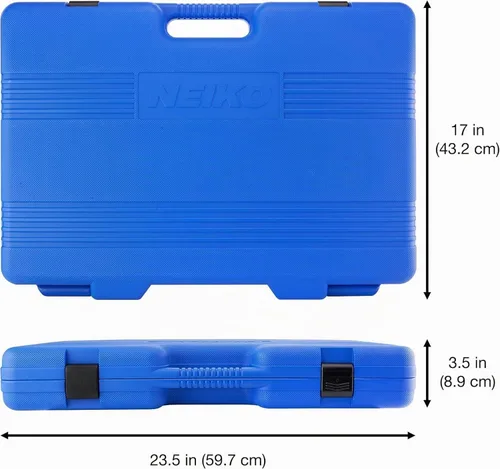 Vista 4 de Neiko 02472A - Trinquete de herramientas mecánicas de color de 3/8 pulgadas, juego de zócalos, 76 piezas estándar y profundo SAE tamaños de 1/4 a 1