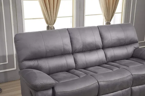 Vista 5 de Betsy Furniture 8007 - Juego de sofá reclinable de microfibra para sala de estar (Gris, Sofá + Sillón reclinable)