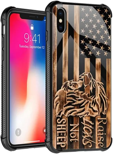 Vista 12 de Funda compatible con iPhone XS, funda para niñas y mujeres, cielo azul, flor, luna y mariposa