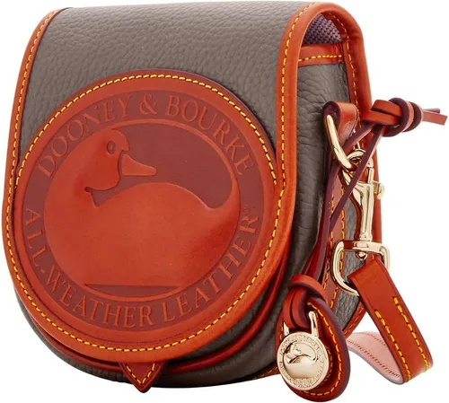 Vista 2 de Dooney & Bourke Bolso bandolera de cuero de 2 patos para todo tipo de clima, Marrón topo