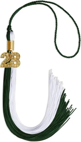 Vista 61 de Endea Graduation Borla de doble color con dije dorado (negro/oro brillante, 2022)