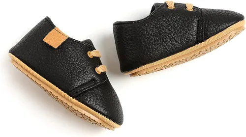 Vista 6 de QWZban Zapatos de bebé para niños y niñas, zapatillas de deporte con suela de goma antideslizante, para cuna de bebé, zapatos de vestir