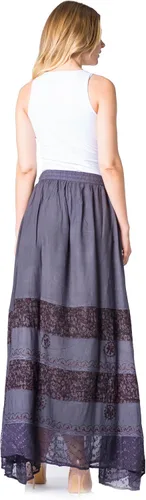 Vista 2 de Sakkas Sandra - Falda larga estilo gitana para mujer, estilo bohemio, cintura elástica y bolsillos