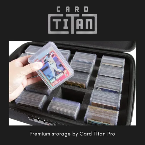 Vista 6 de Card Titan Toploader y One Touch - Caja de almacenamiento de tarjetas coleccionables con cierre de cremallera, caja de tarjetas deportivas