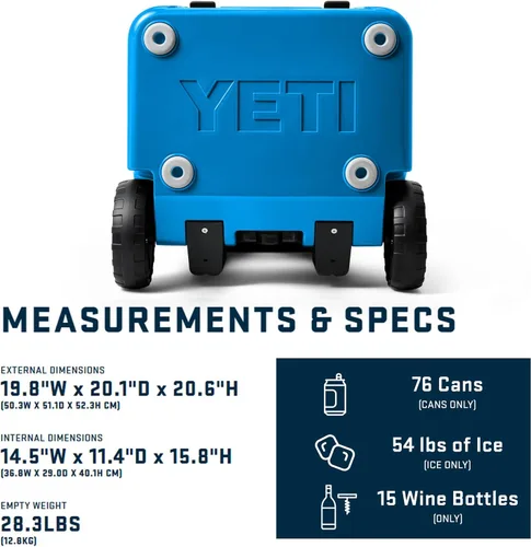 Vista 4 de YETI Roadie 48 - Hielera con ruedas y mango retráctil de periscopio