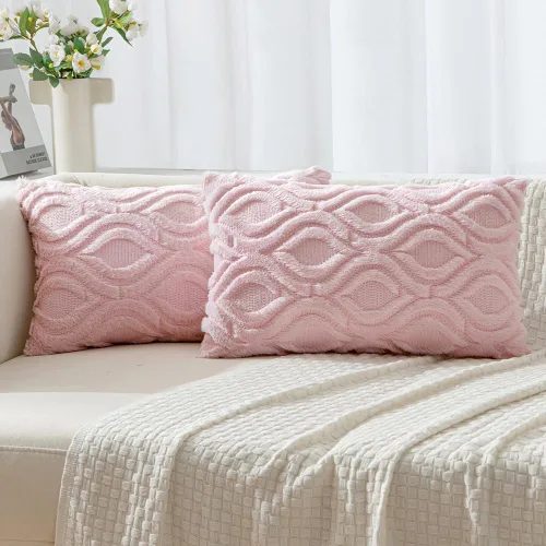Vista 28 de MIULEE - Juego de 2 fundas de almohada de lana sintética suave y afelpada, fundas decorativas de estilo bohemio para sofá, sala de estar, cama, 16 x