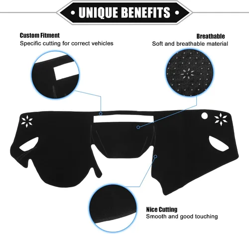 Vista 3 de Alfombrilla protectora para salpicadero de automóvil compatible con Subaru Impreza 2017-2020, protector de poliéster negro para consola central