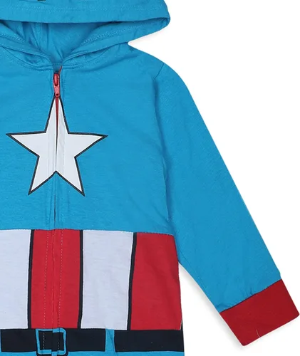 Vista 3 de Marvel Hulk, Capitán América, Iron Man o Spider-Man - Mono con cremallera y capucha para niños bebés y pequeños