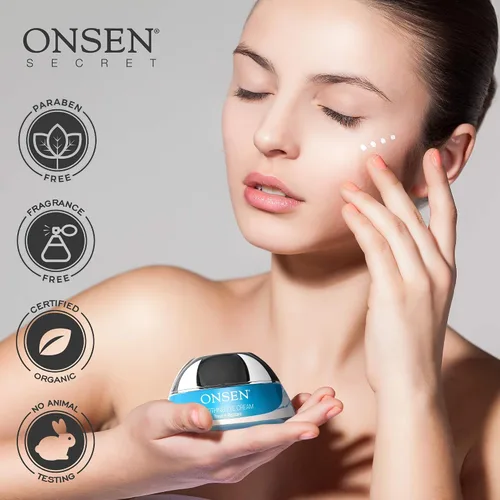 Vista 8 de Onsen Secret Under Eye Cream Anti-Aging Eye Cream Tratamiento Gel Sagrado Japonés Termal Minerales para arrugas y ojeras, crema de ojos reafirmante