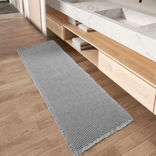 Vista 70 de AMOAMI Tapete de baño mejorado con diseño de gofre, súper absorbente, antideslizante, para suelo de baño, lavable a máquina, con borlas, tapetes