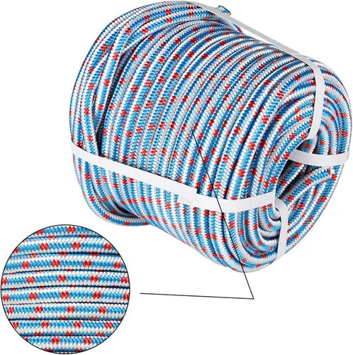 Vista 3 de Cuerda de árbol arborista de 1/2 pulgadas x 100 pies, cuerda de poliéster trenzada de 16 hebras para patio, cuerda de aparejo arborista, línea