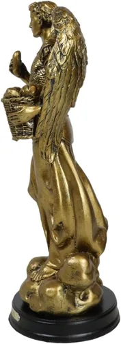 Vista 6 de Ebros - Estatua de arcángel de la iglesia católica bizantina Barachiel de 8 pulgadas de alto, figura de San Barachiel el Arcángel con placa